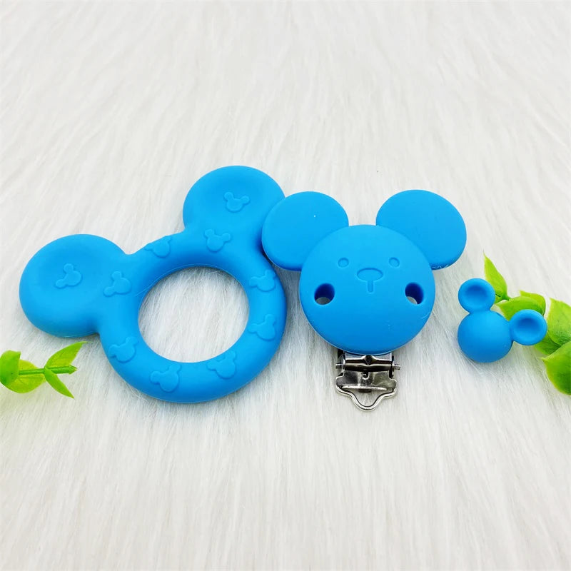 3pcs/lot Bpa Free fox Silicone Beads and Pacifier Clips Baby Teether Silicone