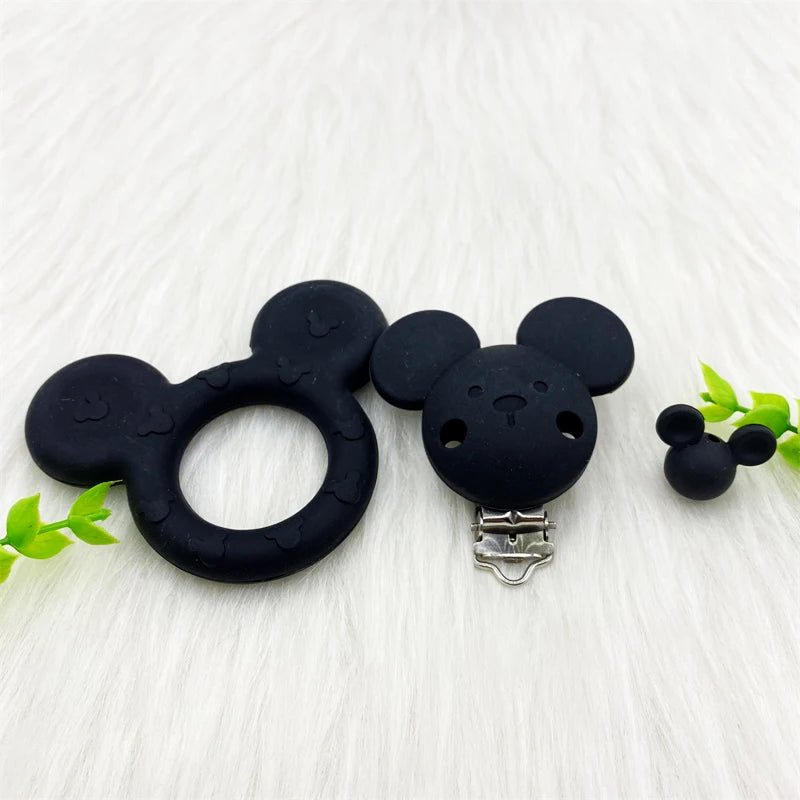 3pcs/lot Bpa Free fox Silicone Beads and Pacifier Clips Baby Teether Silicone