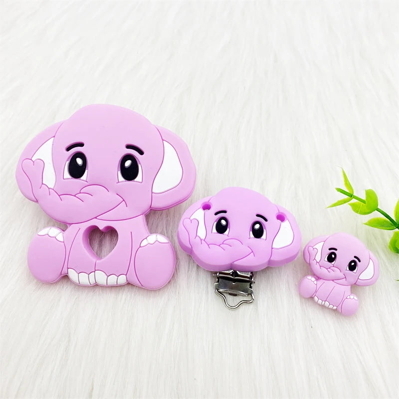 3pcs/lot Bpa Free fox Silicone Beads and Pacifier Clips Baby Teether Silicone