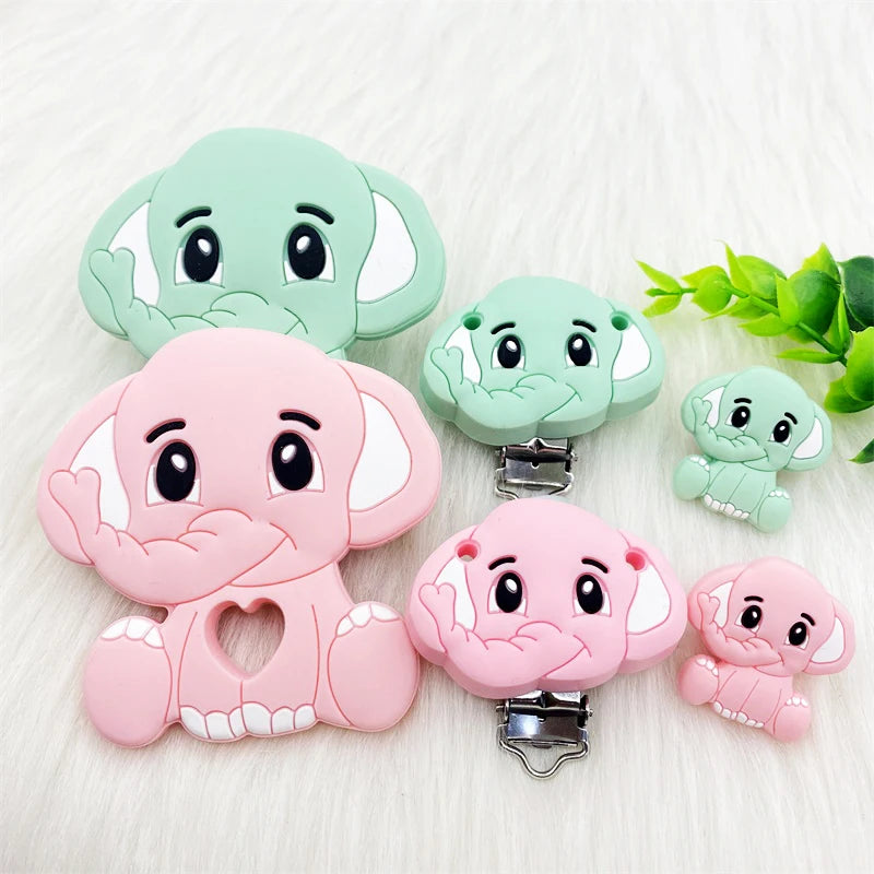 3pcs/lot Bpa Free fox Silicone Beads and Pacifier Clips Baby Teether Silicone
