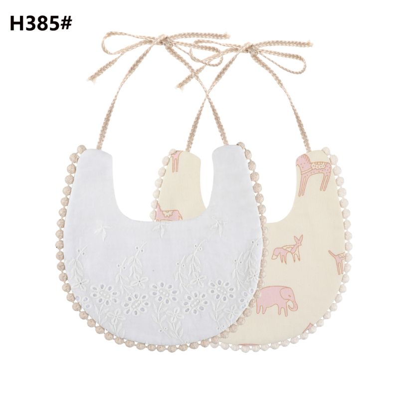 Baby Cotton Embroidery Double Side Bibs Toddler Saliva Towel Feeding Burp Cloths Only 1 Pc shown in the picture