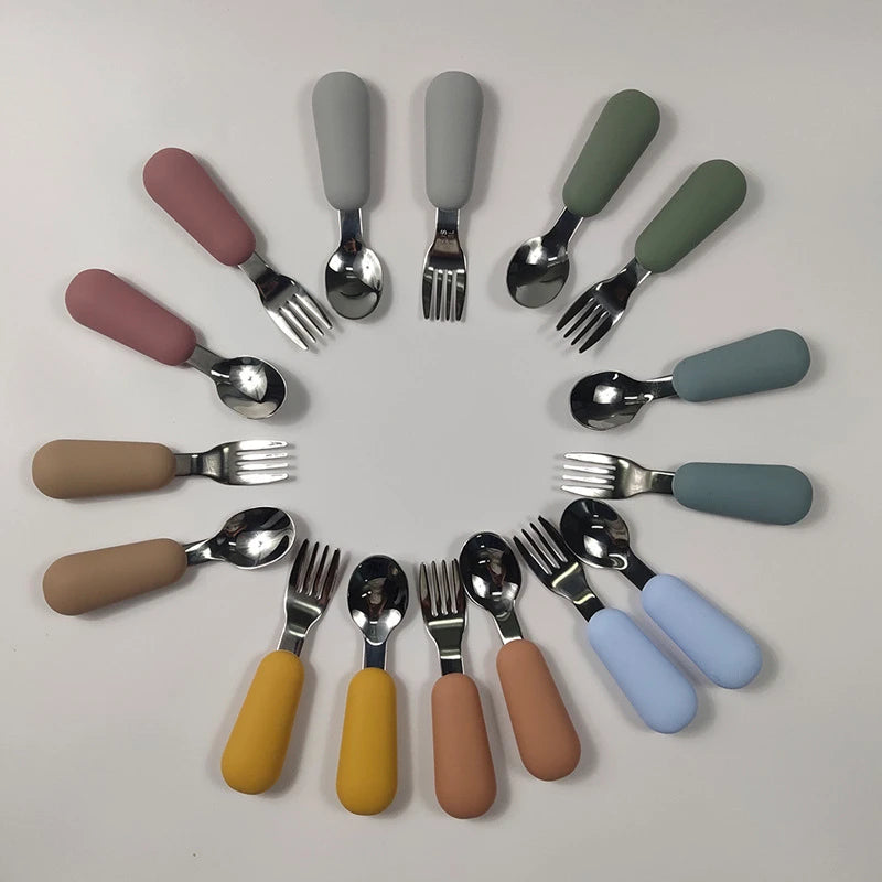 Baby Gadgets Tableware Set Children Utensil Stainless Steel Toddler Dinnerware Cutlery