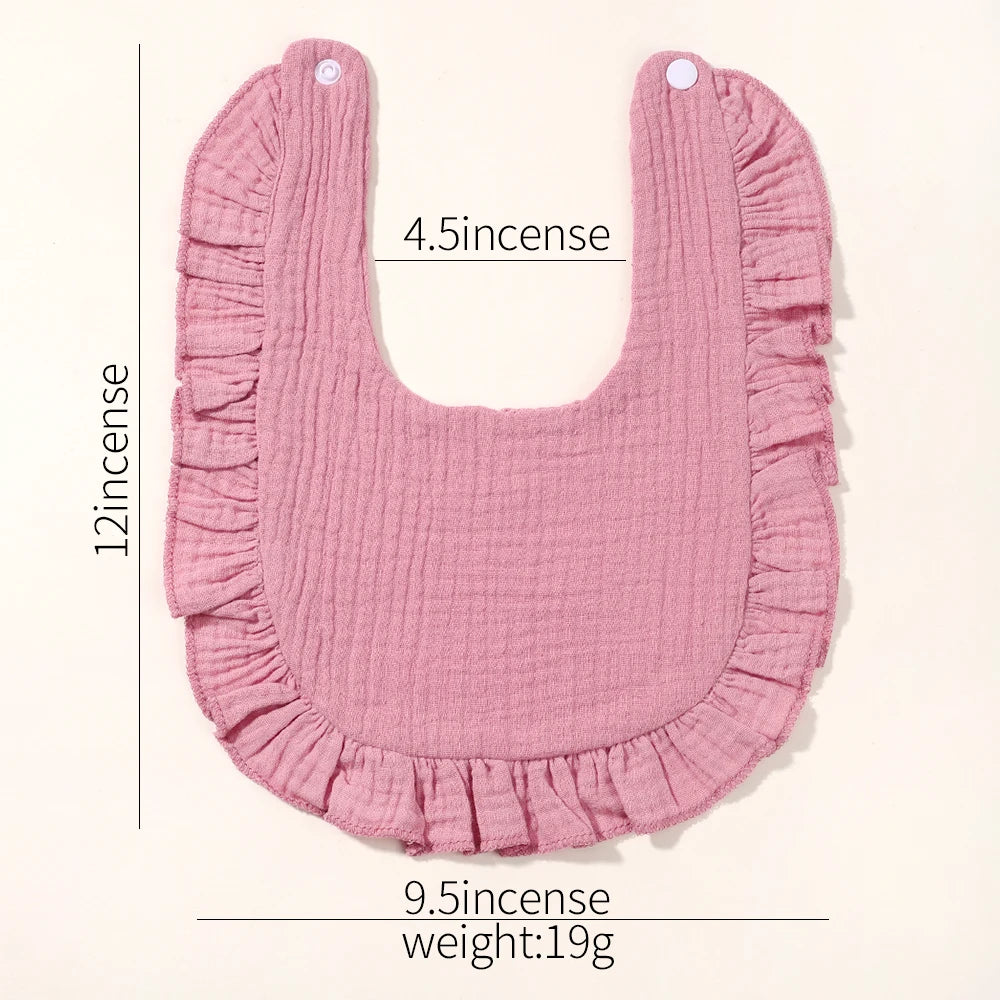 Newborn Cartoon Linen Bibs Kids Burp Cloth Baby Stuff Feeding Drooling Bandana