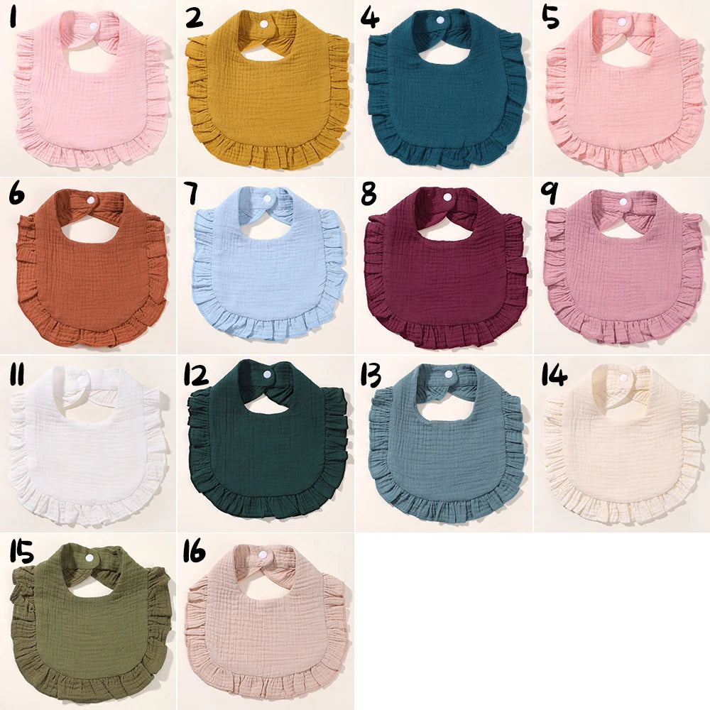Newborn Cartoon Linen Bibs Kids Burp Cloth Baby Stuff Feeding Drooling Bandana
