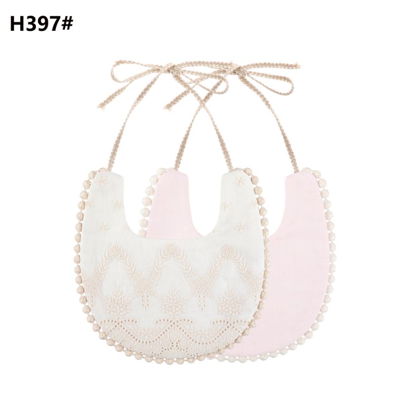 Baby Cotton Embroidery Double Side Bibs Toddler Saliva Towel Feeding Burp Cloths Only 1 Pc shown in the picture