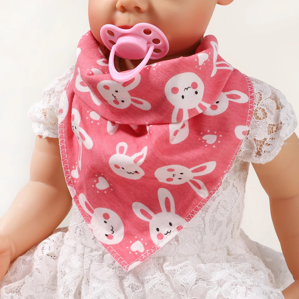 Newborn Cartoon Linen Bibs Kids Burp Cloth Baby Stuff Feeding Drooling Bandana