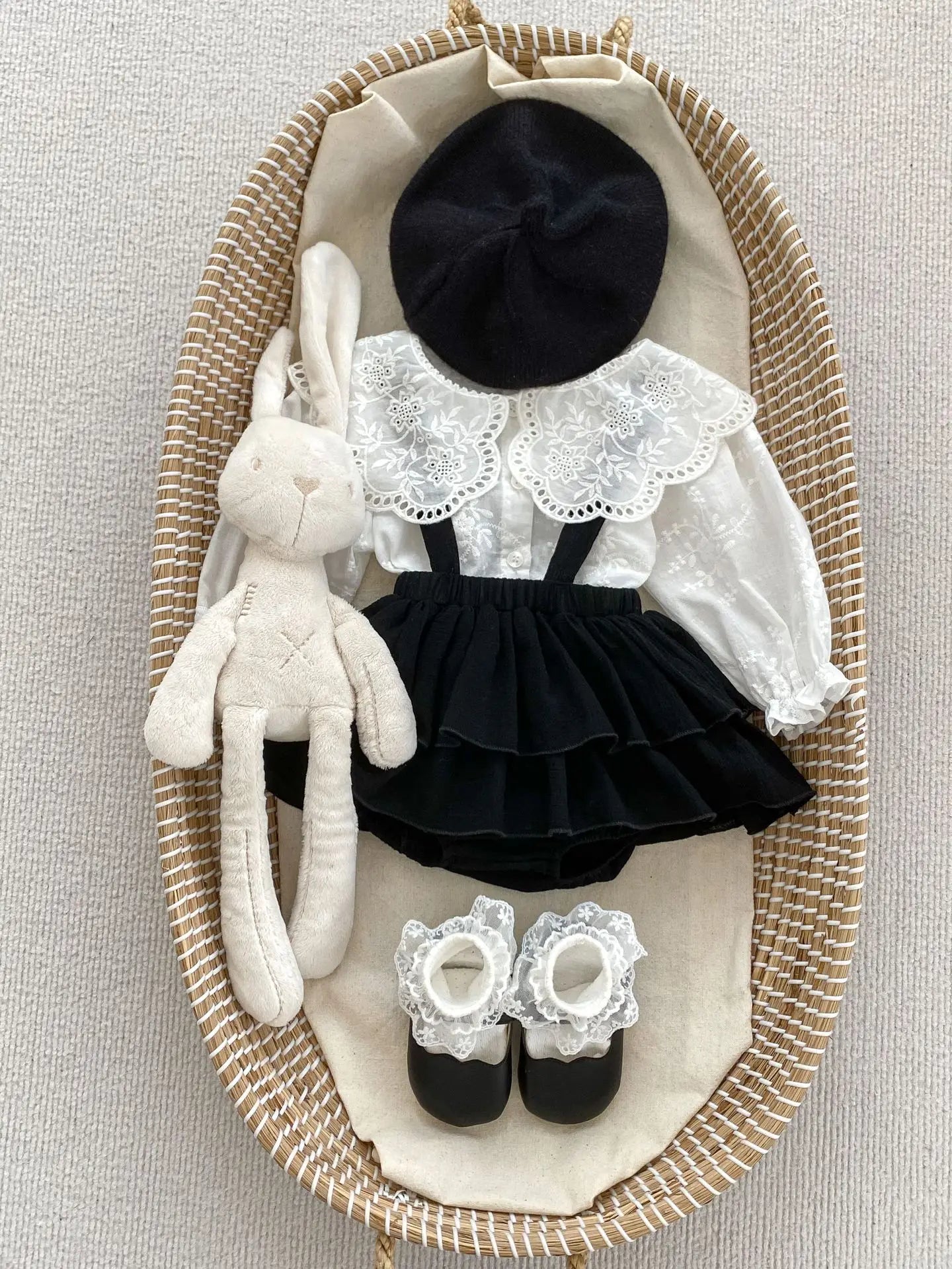 Baby Girl's Clothing Set 2024 Spring New Solid Color
