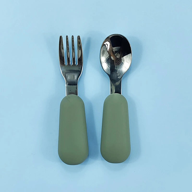 Baby Gadgets Tableware Set Children Utensil Stainless Steel Toddler Dinnerware Cutlery
