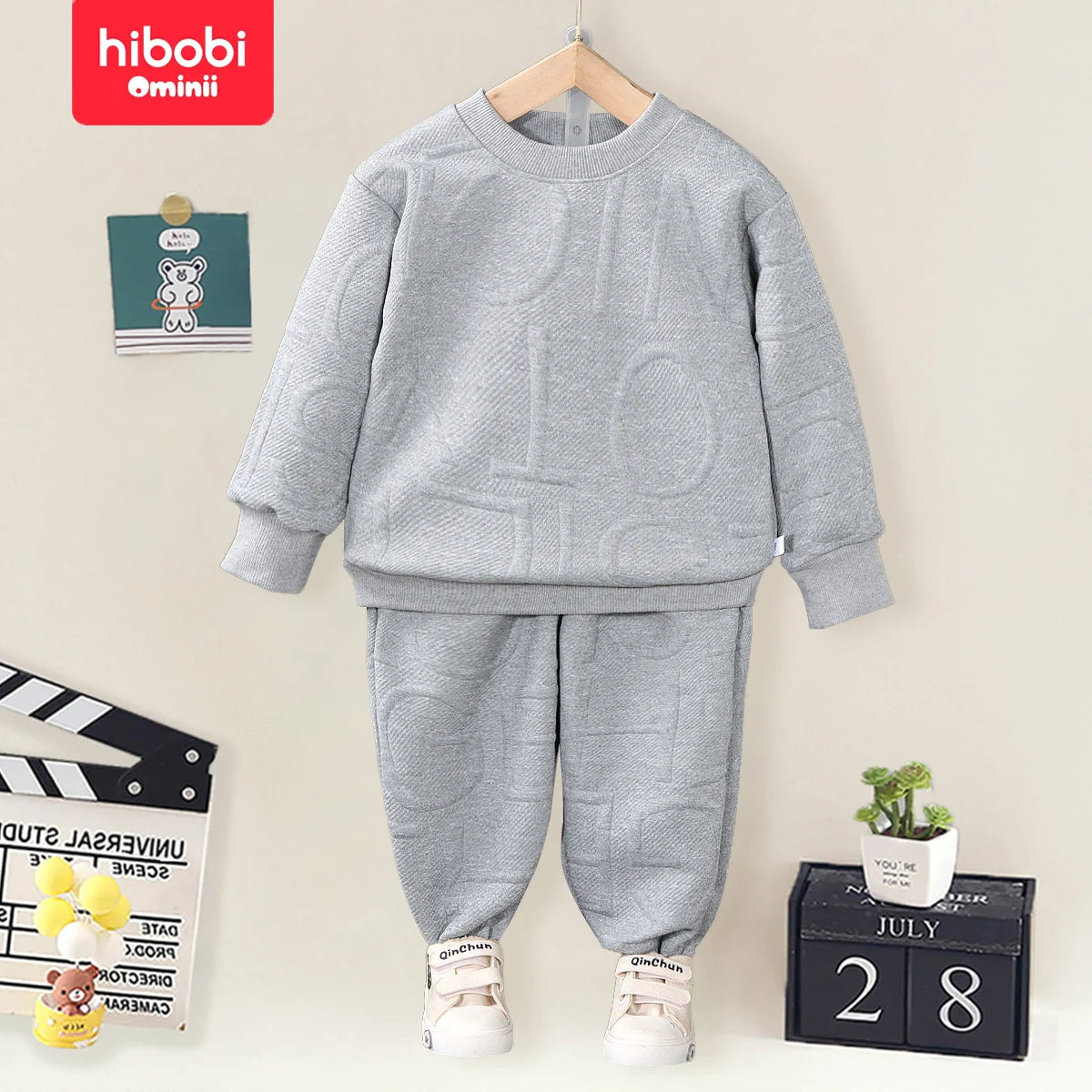Toddler Boy Round Neck Pullover Casual Sports Set