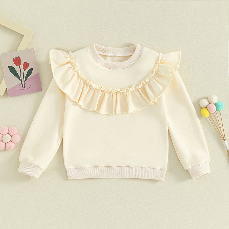 Pudcoco Toddler Kids Baby Girl Ruffle Sweatshirts