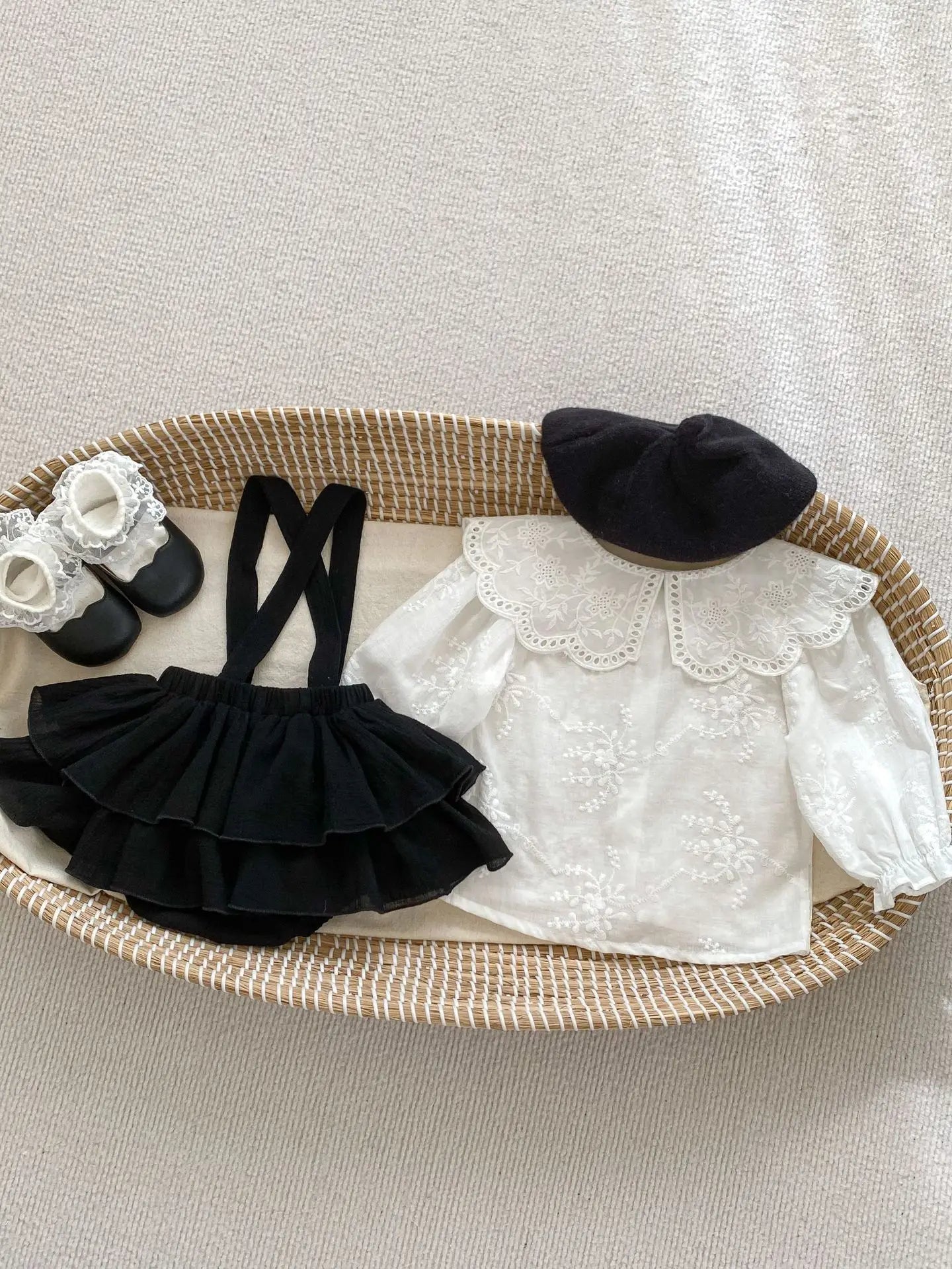 Baby Girl's Clothing Set 2024 Spring New Solid Color