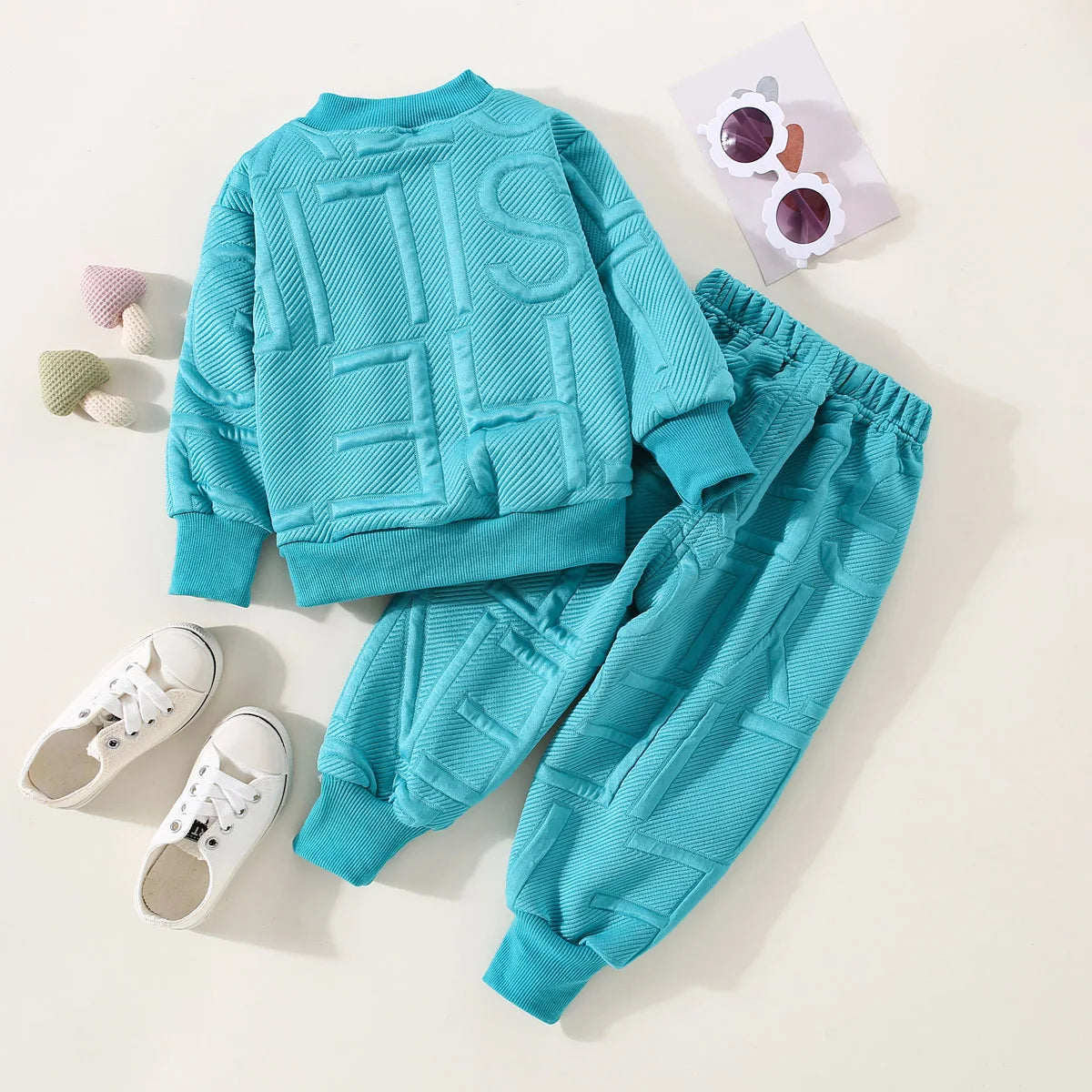 Toddler Boy Round Neck Pullover Casual Sports Set