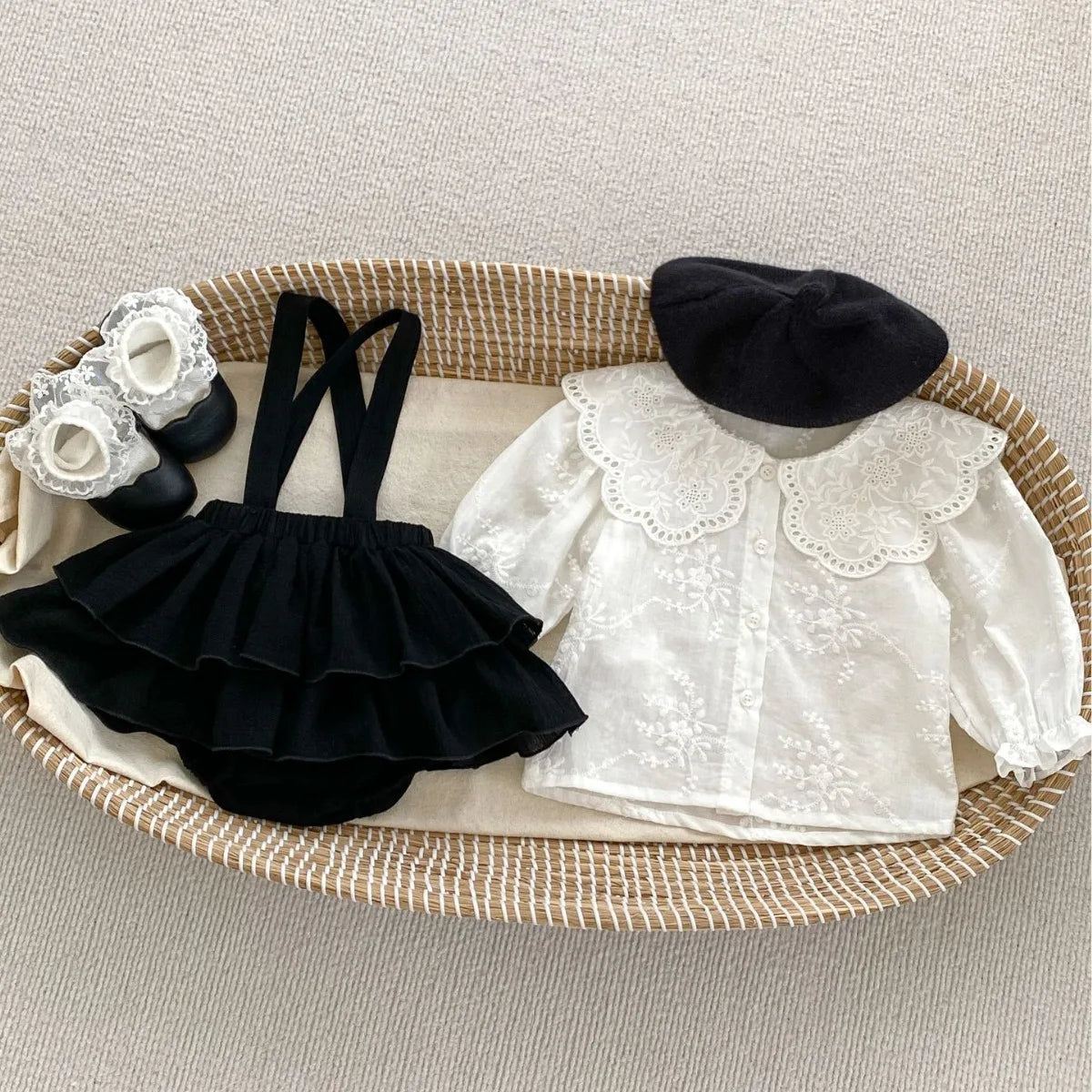 Baby Girl's Clothing Set 2024 Spring New Solid Color