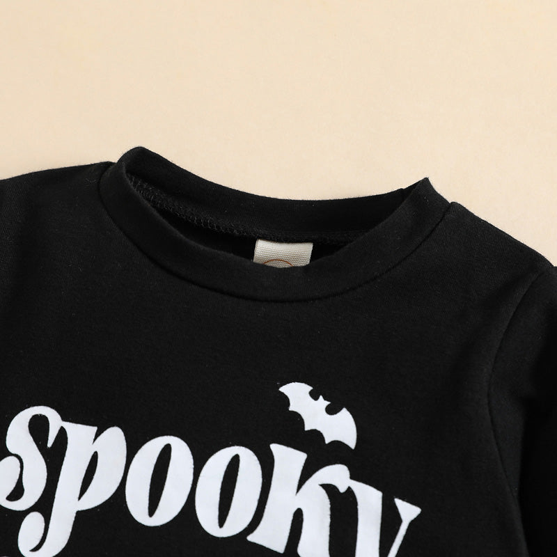 Halloween Autumn Casual Toddler Kids Boys Clothes Sets Letters/Skeleton