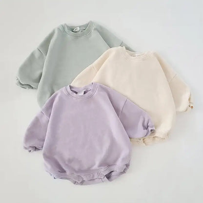 0-24M Newborn Jumpsuit Infant Baby Girls Boys Sweatshirt Romper Toddler Long Sleeve Basic Cotton Baby Clothes