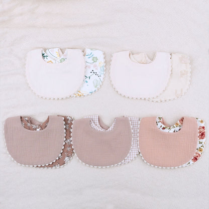 Reversible Baby Bibs Newborn Cotton Feeding Saliva Towel