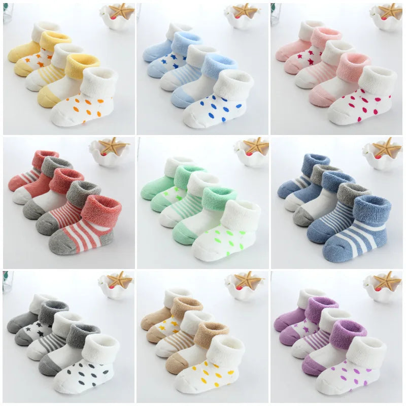 Fashion Newborn Baby Boy Girl Socks 100%Cotton Soft Infant Accessories